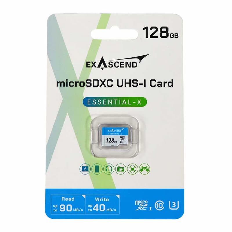 کارت حافظه micro SDXC Exasecend مدل Essential-X V30 U3 C10 90MB/s ظرفیت 128 گیگابایت + گارانتی