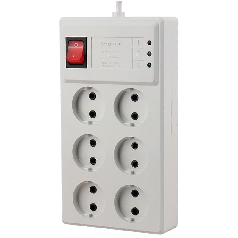 محافظ برق 6 خانه اورجینال با کابل 3 متری