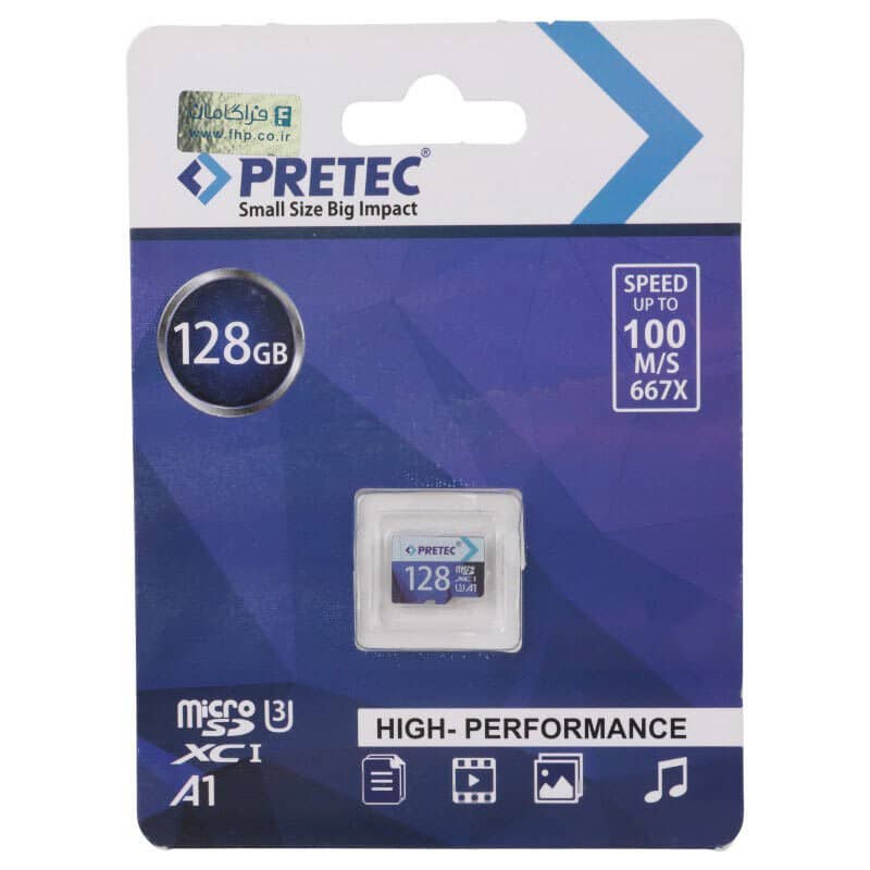 کارت حافظه micro SDXC پرتک مدل 667x A1 U3 C10 100MB/s ظرفیت 128 گیگابایت + گارانتی