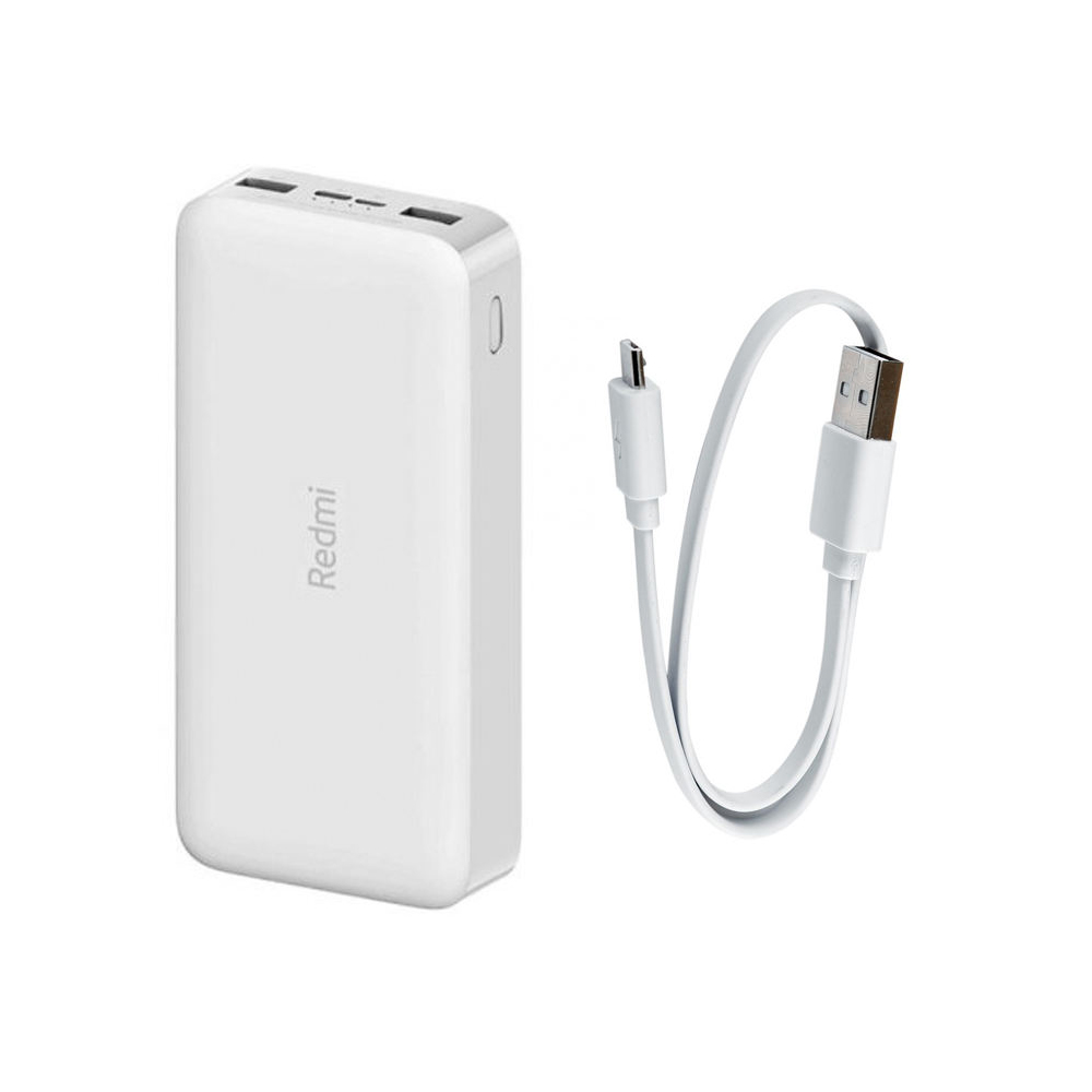 پاوربانک شیائومی مدل Redmi PB200LZM Global + هولوگرام روی جعبه و بدنه، پلمپ شیائومی و حک بودن mi در پورت USB