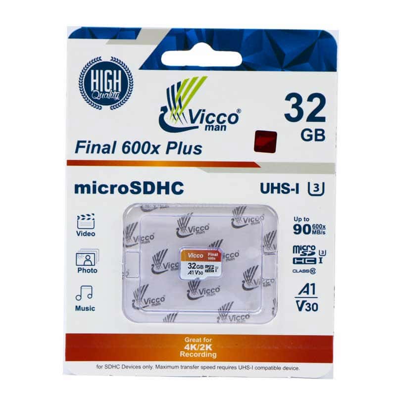 کارت حافظه micro SDHC ویکومن مدل Final U3 A1 90MB/s ظرفیت 32 گیگابایت + گارانتی مادام العمر